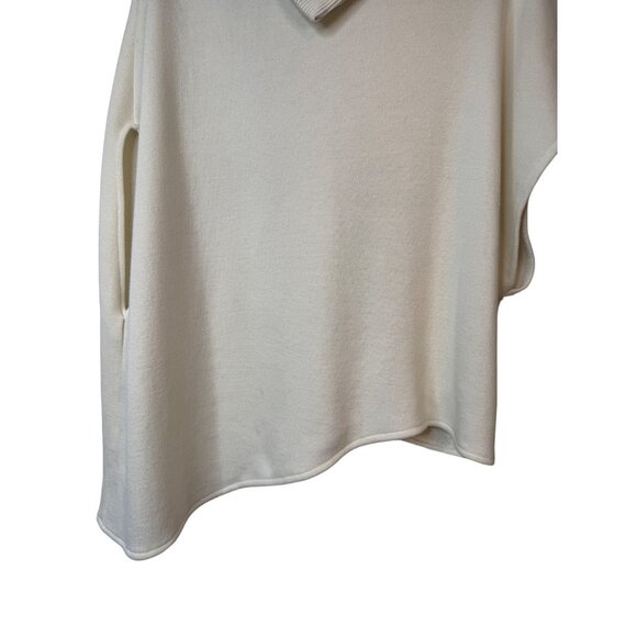 NWOT ZARA Cream Large Ribbed Turtleneck Poncho Sweater - Picture 12 of 16